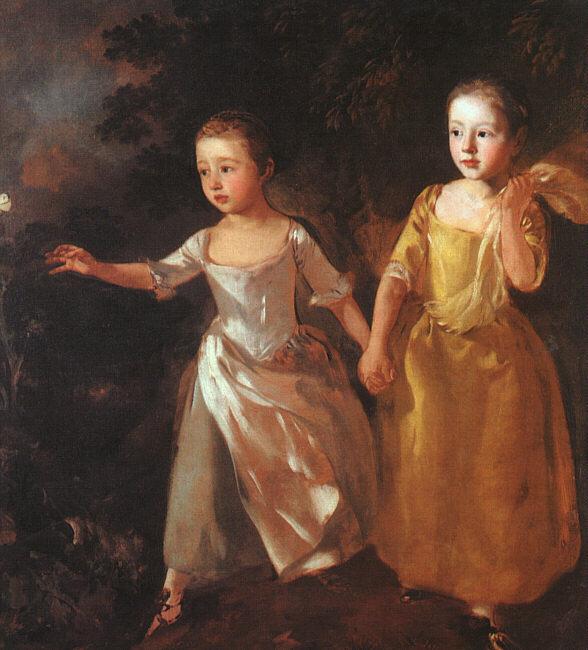 Thomas Gainsborough The Painter's Daughters Chasing a Butterfly Germany oil painting art
